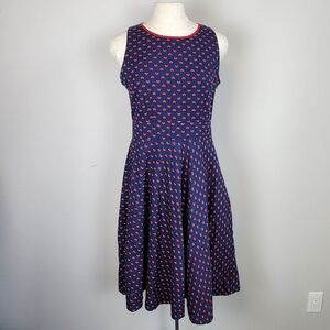 Vintage Retro Pin-up Style 50s Heart Polk-a-dot Dress Strapless Size Large